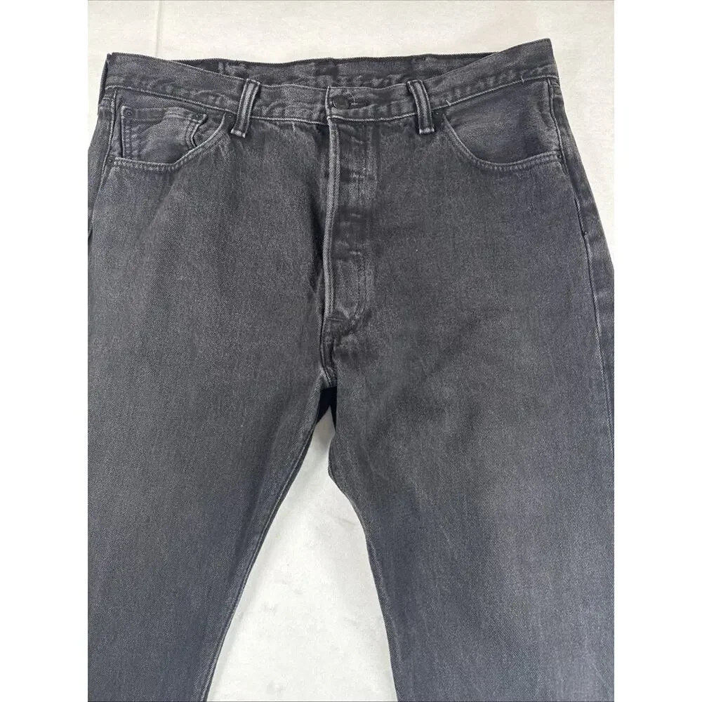 Levi’s 501 Men’s 38x30 Jeans Black Button Fly Denim Pants Straight Leg